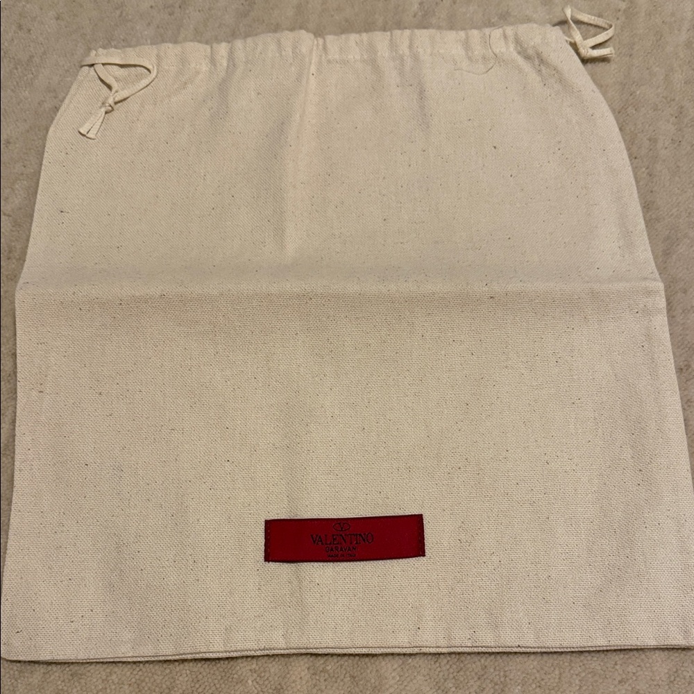 Valentino Garavani Beige Dust Bag with Red Logo